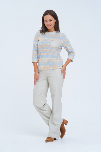 Джемпер свободный с имитацией топа и открытыми плечами LM М9/3 - фото 4