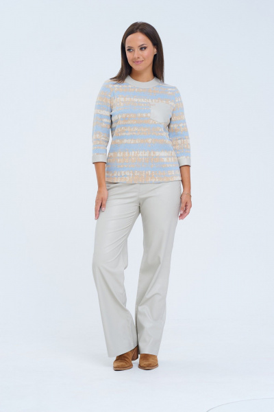 Джемпер свободный с имитацией топа и открытыми плечами LM М9/3 - фото 3