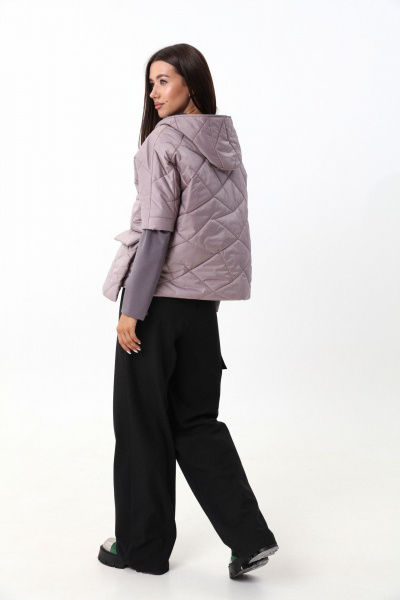 Короткая куртка на кнопках с капюшоном и контрастными рукавами LM М96 - фото 7