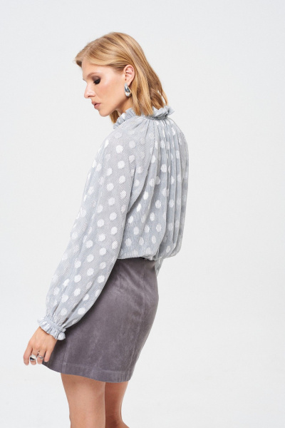 Блуза из полупрозрачной ткани с плиссе Mixan 2081 - фото 7