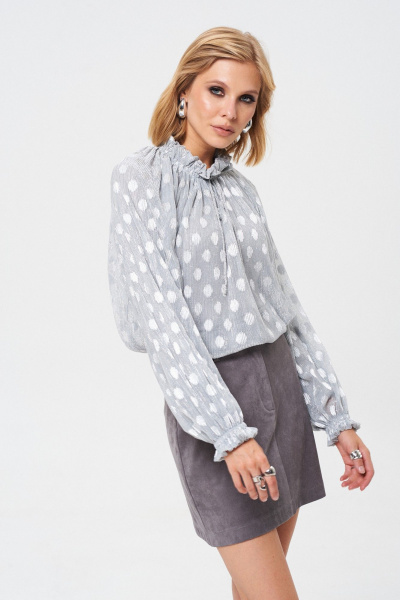 Блуза из полупрозрачной ткани с плиссе Mixan 2081 - фото 3