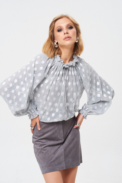 Блуза из полупрозрачной ткани с плиссе Mixan 2081 - фото 2