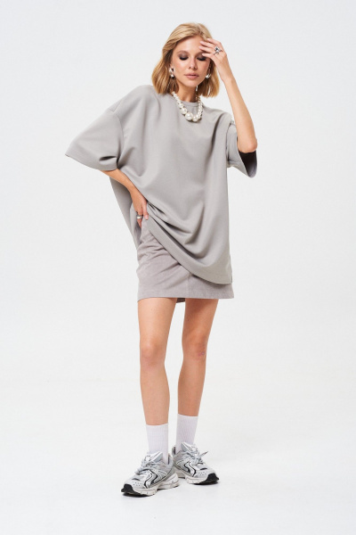 Футболка oversized из трикотажа Mixan 2082/2 - фото 3