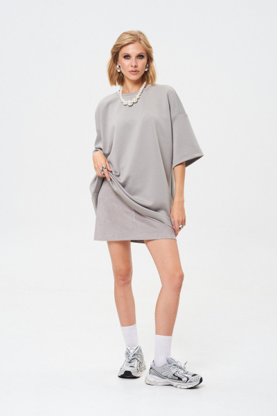 Футболка oversized из трикотажа Mixan 2082/2 - фото 1