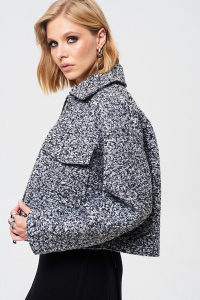 Жакет короткий из пальтовой ткани с карманами Mixan 2076 - фото 7