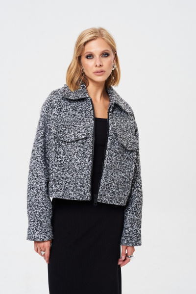 Жакет короткий из пальтовой ткани с карманами Mixan 2076 - фото 5