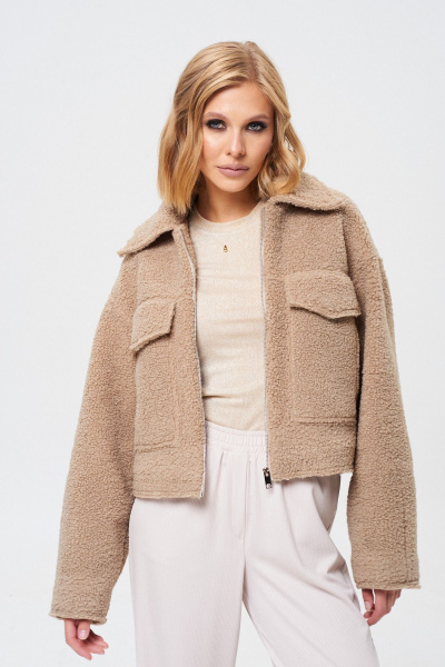 Жакет короткий из пальтовой ткани с карманами Mixan 2077 - фото 13