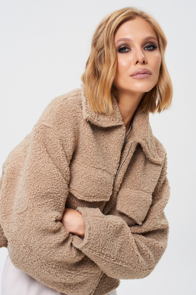 Жакет короткий из пальтовой ткани с карманами Mixan 2077 - фото 12