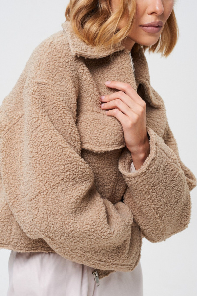 Жакет короткий из пальтовой ткани с карманами Mixan 2077 - фото 11