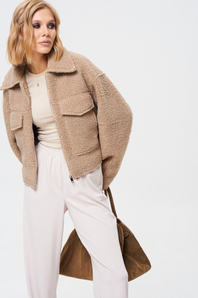 Жакет короткий из пальтовой ткани с карманами Mixan 2077 - фото 8