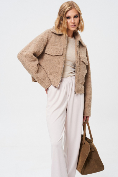 Жакет короткий из пальтовой ткани с карманами Mixan 2077 - фото 7