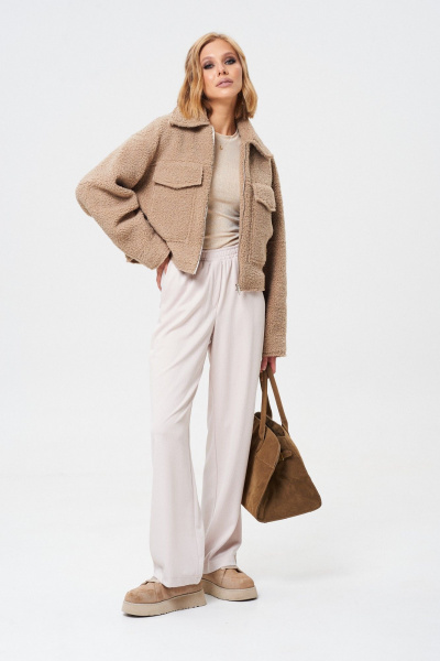 Жакет короткий из пальтовой ткани с карманами Mixan 2077 - фото 6