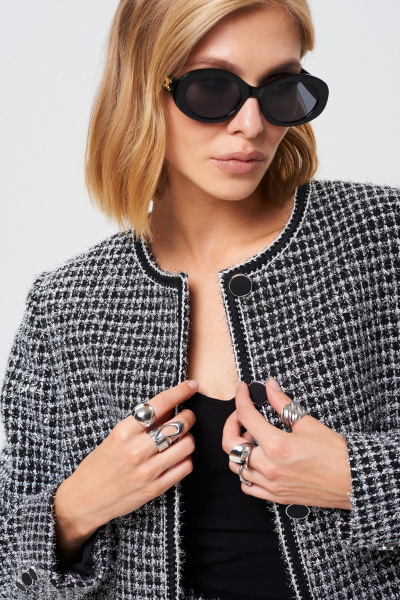 Костюм из жаккардового текстиля с люрексом и юбкой Mixan 4053 - фото 12