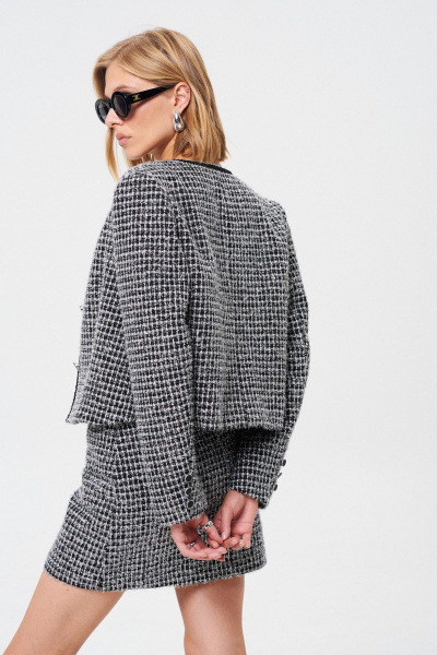 Костюм из жаккардового текстиля с люрексом и юбкой Mixan 4053 - фото 3