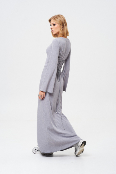 Длинное платье из трикотажа с регулируемой талией Mixan 5082/2 - фото 7