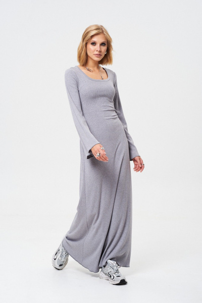 Длинное платье из трикотажа с регулируемой талией Mixan 5082/2 - фото 3