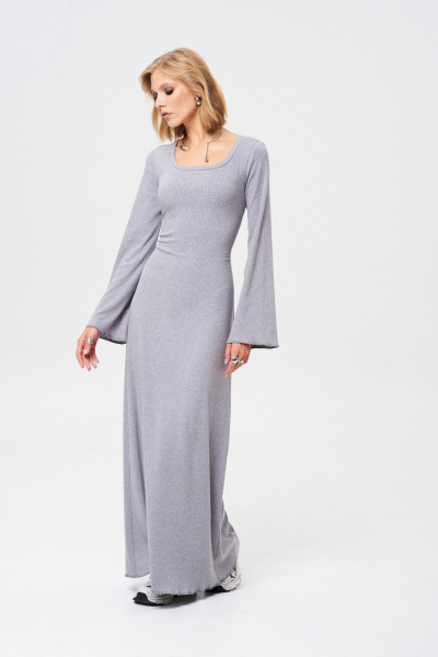 Длинное платье из трикотажа с регулируемой талией Mixan 5082/2 - фото 1