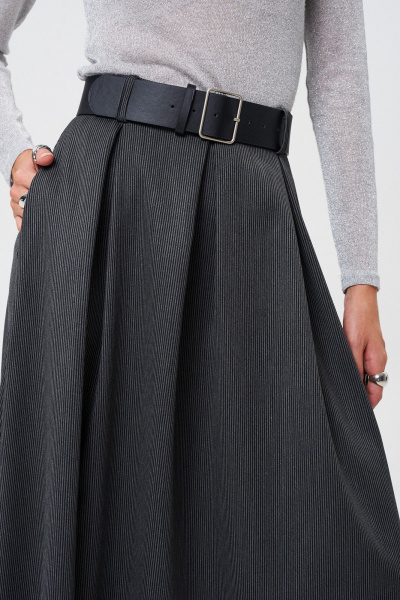 Юбка полоска, длина 91 см, складки, по спинке молния Mixan 6013 - фото 5