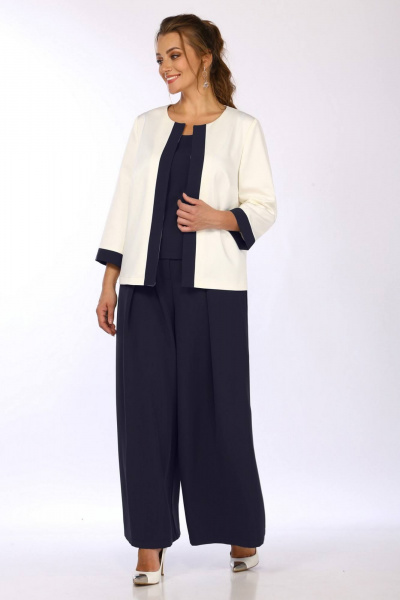 Блуза, брюки, жакет Matini 1.1622/1 синий - фото 7