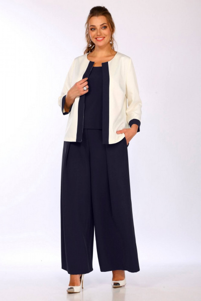 Блуза, брюки, жакет Matini 1.1622/1 синий - фото 6