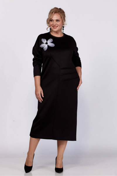 Платье трикотажное прямое с декоративным цветком на каждый день Koketka i K 1191-1 - фото 4