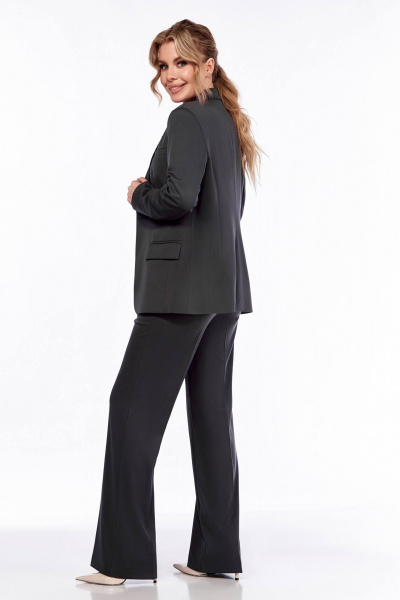 трьохпредметний костюм з жакетом, жилетом і брюками Ольга Стиль Л-304 графит - фото 2