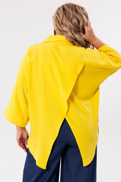Женская вискозная блуза в стиле бохо, свободный крой Michel chic 786 желтый - фото 5