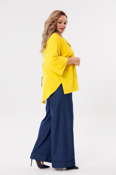 Женская вискозная блуза в стиле бохо, свободный крой Michel chic 786 желтый - фото 4