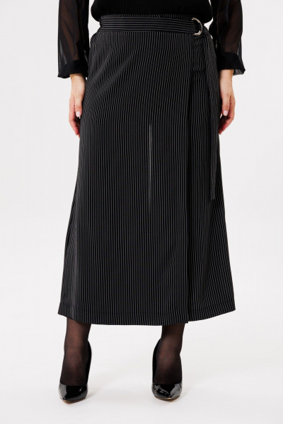 Кюлоты из текстиля, универсальные, с поясом и молнией Michel chic 827/1 полоска - фото 3