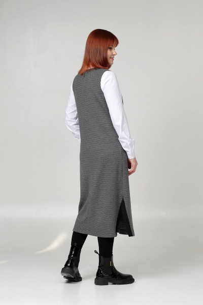 Сарафан трапеция из трикотажа с карманами и разрезами Соджи 603 - фото 6