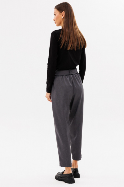 Черный лонгслив из хлопка с принтом, стильная классика Kivviwear 4061.63 - фото 8