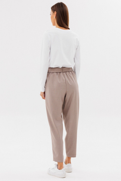 Белый классический лонгслив из хлопка с принтом Kivviwear 4061.65 - фото 6