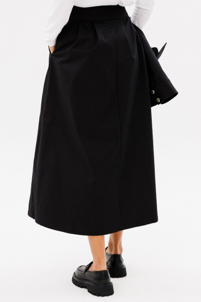 Длинная юбка-трапеция из денима с карманами Kivviwear 4215.04 - фото 3