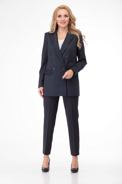 Брюки, жакет БелЭльСтиль 785-1 37 22+596-1 106 22 темно-синяя_полоска - фото 5
