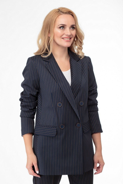 Брюки, жакет БелЭльСтиль 785-1 37 22+596-1 106 22 темно-синяя_полоска - фото 3