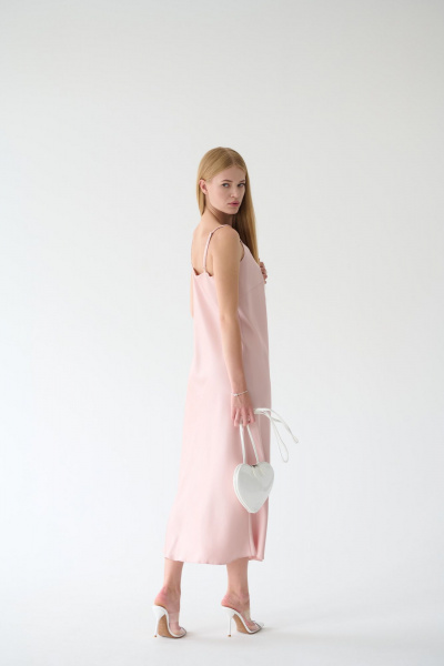 Платье-комбинация из шелка миди летнее Мастер Мод 811с бежевый - фото 2