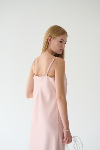 Платье-комбинация из шелка миди летнее Мастер Мод 811с бежевый - фото 6