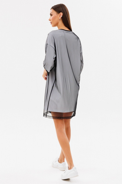 Платье с принтом, сеткой и хлопком для особых случаев Kivviwear 4228.03 - фото 11