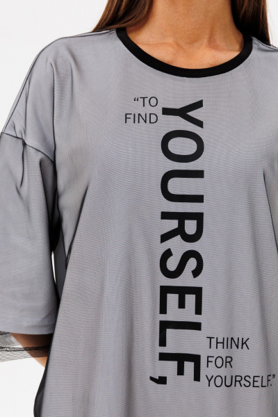 Платье с принтом, сеткой и хлопком для особых случаев Kivviwear 4228.03 - фото 10