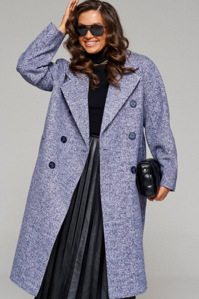 Пальто Beautiful&Free 6223 темно-синий_меланж - фото 3