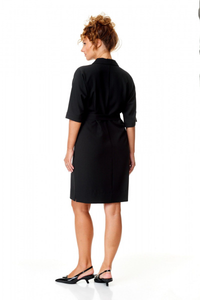 Деловое платье прямого силуэта с цельнокроеным рукавом T&N 7565 черный - фото 4