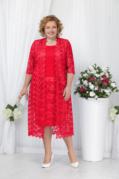 Кардиган, платье Ninele 5634 красный - фото 1