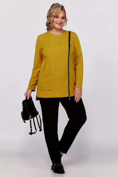 Туника из трикотажа с вырезом и молнией на нагрудной вытачке Algranda А3954-5 - фото 2