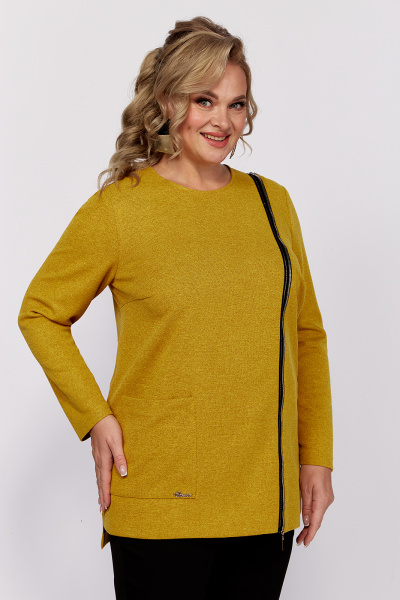 Туника из трикотажа с вырезом и молнией на нагрудной вытачке Algranda А3954-5 - фото 3