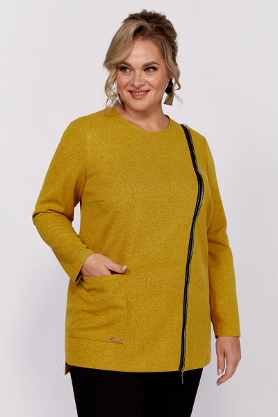 Туника из трикотажа с вырезом и молнией на нагрудной вытачке Algranda А3954-5 - фото 6