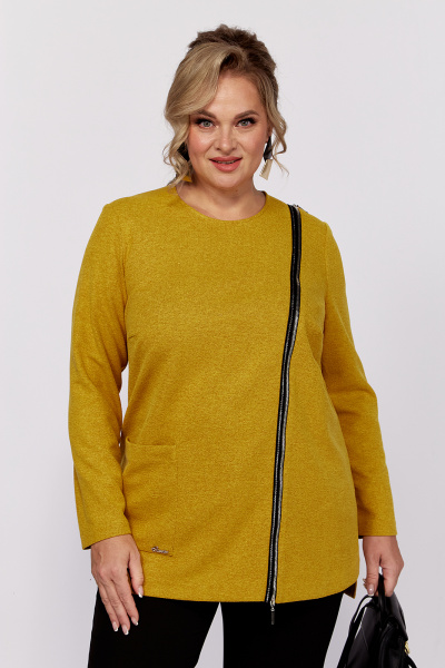 Туника из трикотажа с вырезом и молнией на нагрудной вытачке Algranda А3954-5 - фото 9