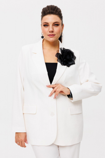 Стильный костюм с брюками палаццо и жакетом из текстиля Anelli 1485.1 милки_вей - фото 5