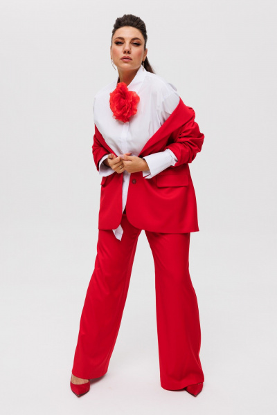 Костюм 2-ка с брюками палаццо и оверсайз жакетом Anelli 1485.1 паприка - фото 6