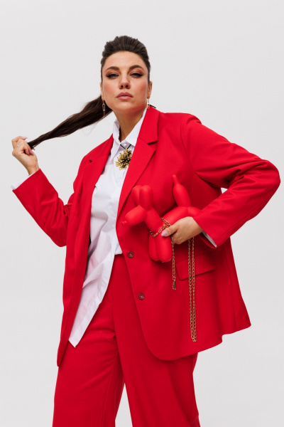 Костюм 2-ка с брюками палаццо и оверсайз жакетом Anelli 1485.1 паприка - фото 5