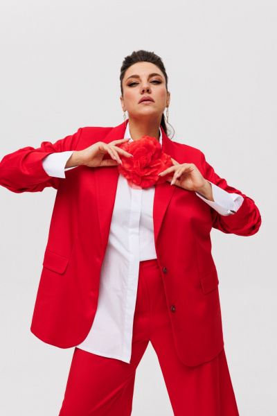 Костюм 2-ка с брюками палаццо и оверсайз жакетом Anelli 1485.1 паприка - фото 2